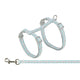 Trixie kattentuigje met riem retro motief grijs blauw
