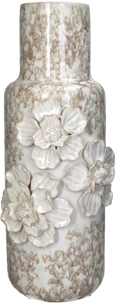 Hd collection vaas aardewerk wit 16,5x15,5x39cm