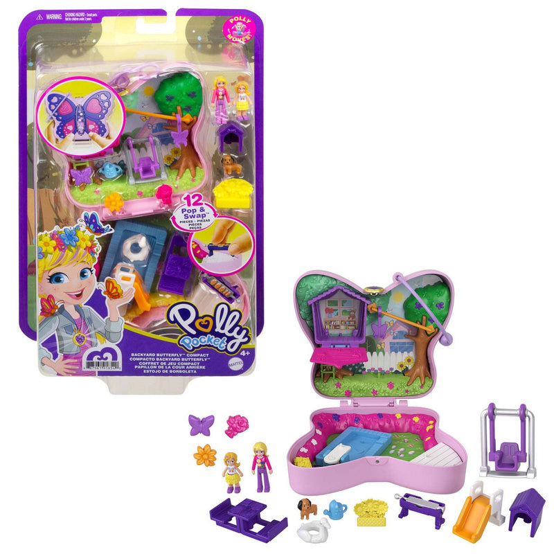 Afbeelding laden in galerijviewer, Mattel Polly Pocket Pocket Vlindertuin compact
