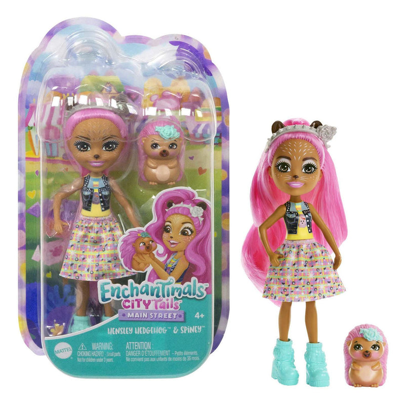 Afbeelding laden in galerijviewer, Mattel Enchantimals City Tails Pop Hensley Egel en Spiney
