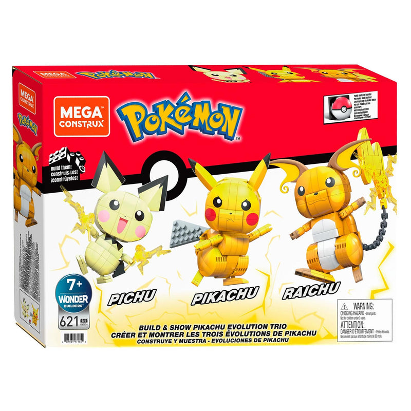 Afbeelding laden in galerijviewer, Pokémon Mega Construx Pokemon Bouwset Build and Show Pikachu Evolution Trio
