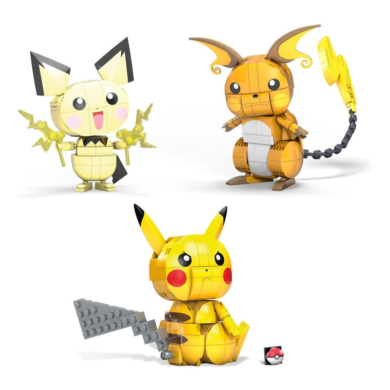 Afbeelding laden in galerijviewer, Pokémon Mega Construx Pokemon Bouwset Build and Show Pikachu Evolution Trio
