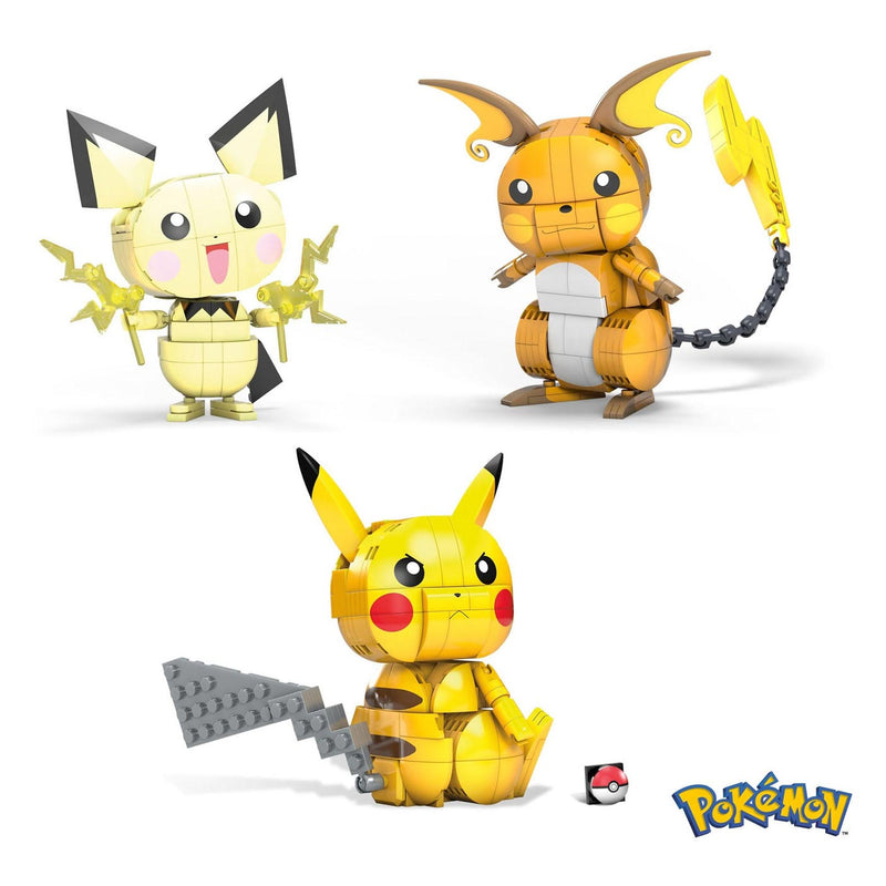 Afbeelding laden in galerijviewer, Pokémon Mega Construx Pokemon Bouwset Build and Show Pikachu Evolution Trio
