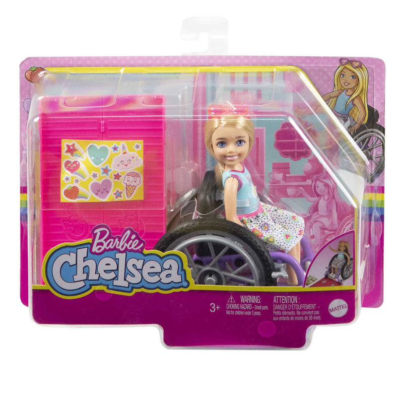 Afbeelding laden in galerijviewer, Mattel Chelsea Wheelchair Modepop Blond
