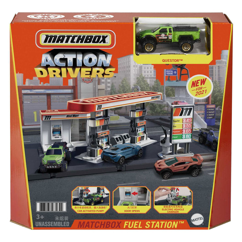 Afbeelding laden in galerijviewer, Mattel Matchbox Action Drivers Benzinestation Speelset
