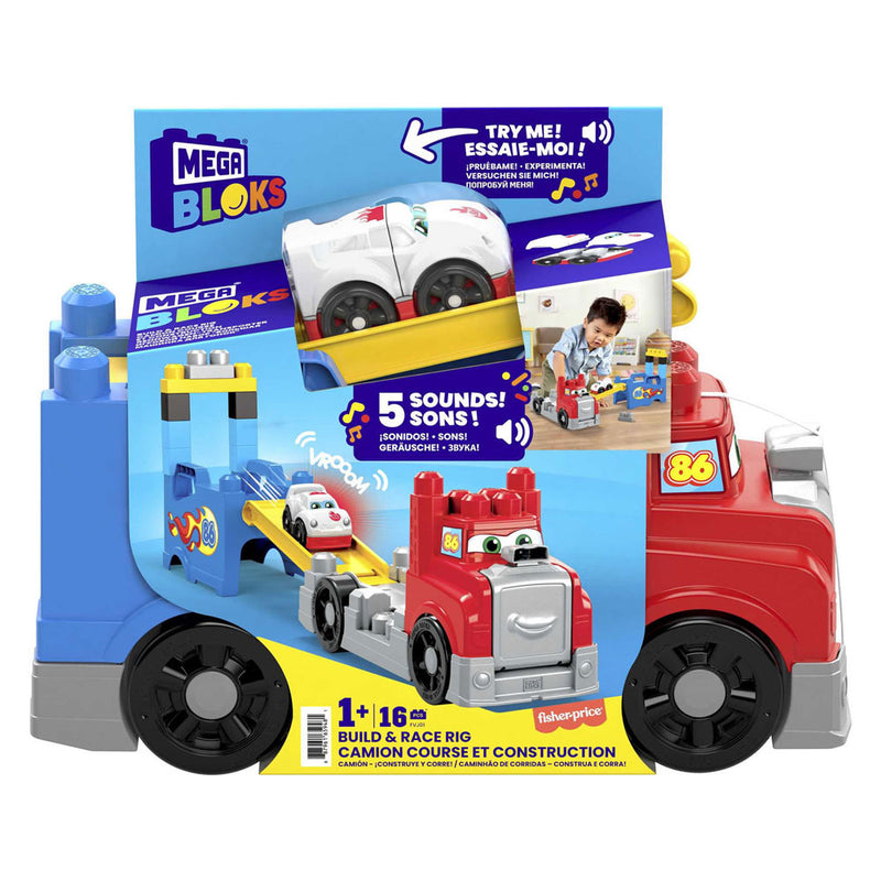 Afbeelding laden in galerijviewer, Mattel mega bloks bouw- en racetruck - 16dlg.
