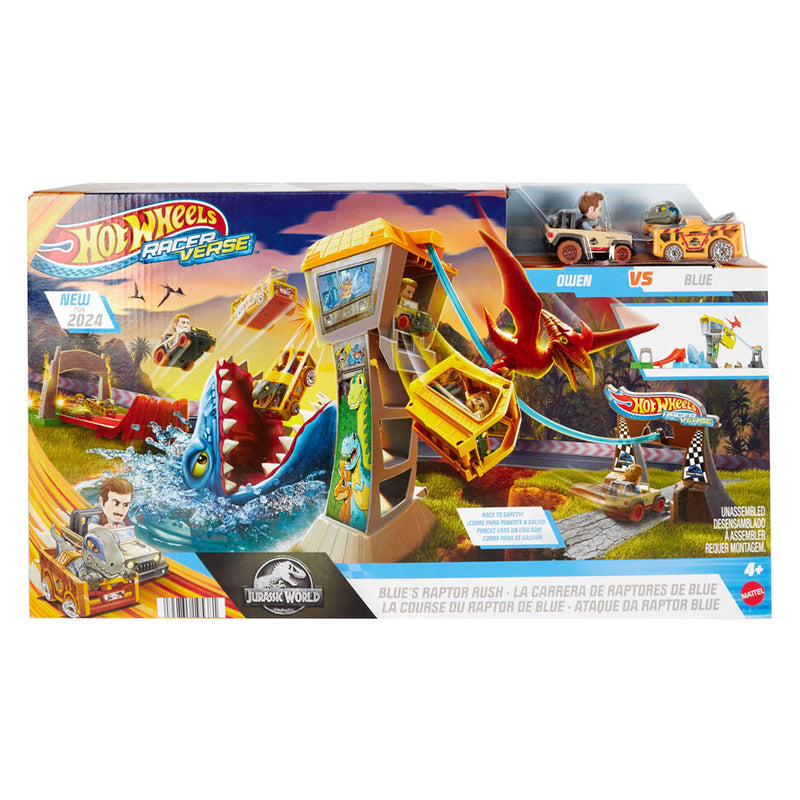 Afbeelding laden in galerijviewer, Hot wheels racer verse blue's raptor rush speelset
