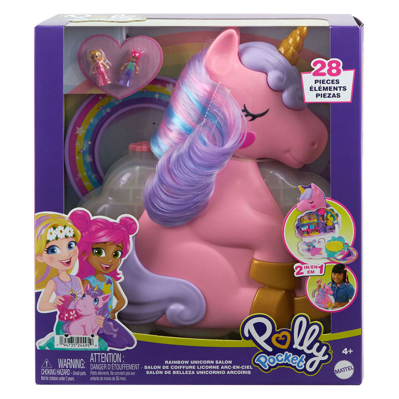 Afbeelding laden in galerijviewer, Mattel polly pocket salon van de regenboog eenhoorn speelset

