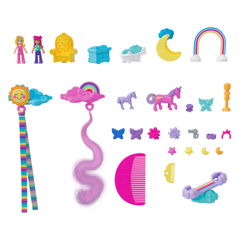 Afbeelding laden in galerijviewer, Mattel polly pocket salon van de regenboog eenhoorn speelset
