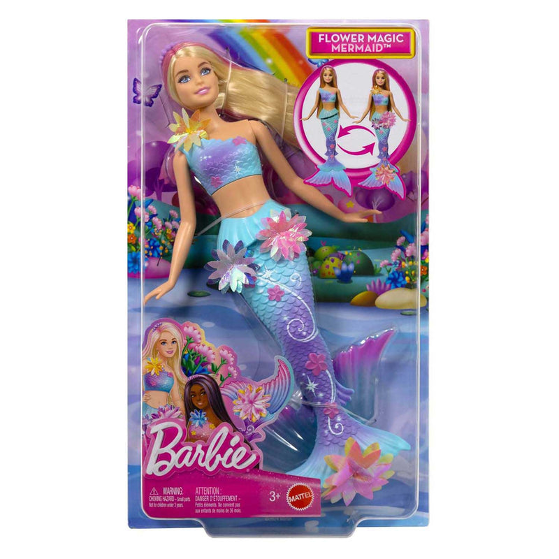 Afbeelding laden in galerijviewer, Barbie zeemeermin met magische bloemen blauw
