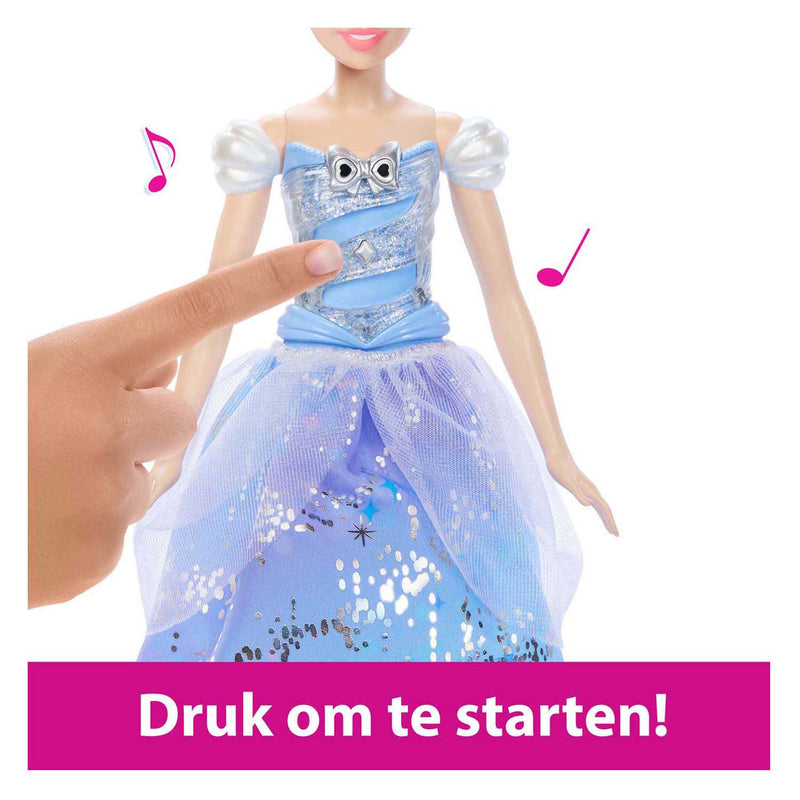 Afbeelding laden in galerijviewer, Mattel disney prinses assepoester – betoverende baljurk modepop met lichtshow en geluid
