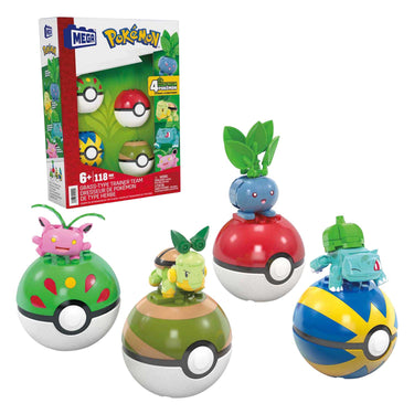 Mega bloks mega construx pokémon bouwset - bulbasaur, turtwig, hoppip en oddish