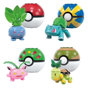 Mega bloks mega construx pokémon bouwset - bulbasaur, turtwig, hoppip en oddish