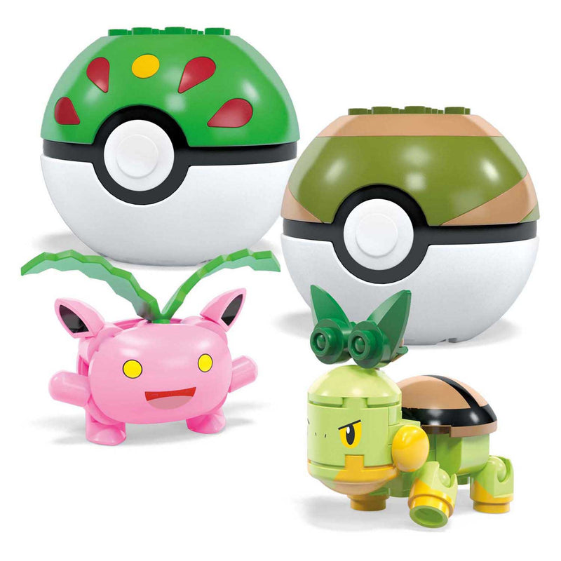 Afbeelding laden in galerijviewer, Mega bloks mega construx pokémon bouwset - bulbasaur, turtwig, hoppip en oddish
