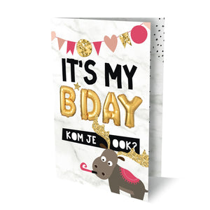 Uitnodigingen b-day, 6st.