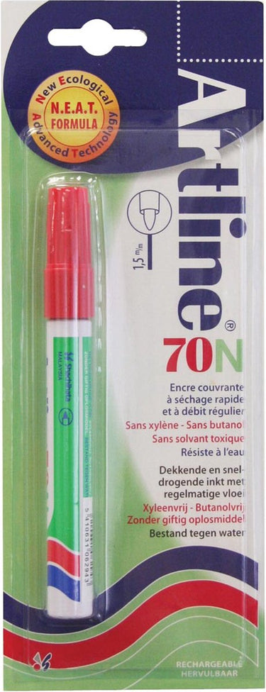 Artline 70 neat - permanent marker - 1 stuk op blister - 1,5mm lijndikte - rood