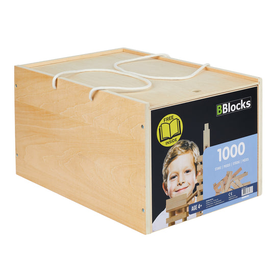 Bblocks bouwplankjes in opbergkist, 1000dlg.