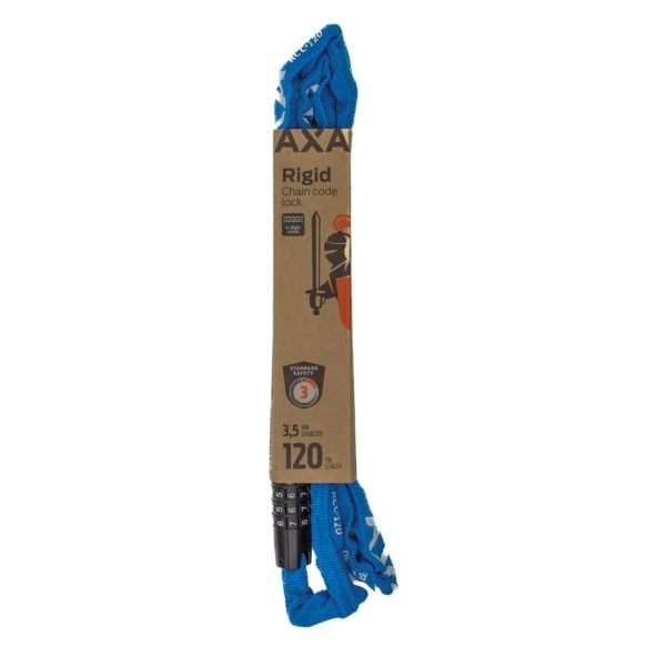 Afbeelding laden in galerijviewer, Axa slotketting rigid 120cm codeslot blauw (kaart)
