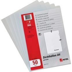 L-vormige map hetzel transparant a4 50 stuks