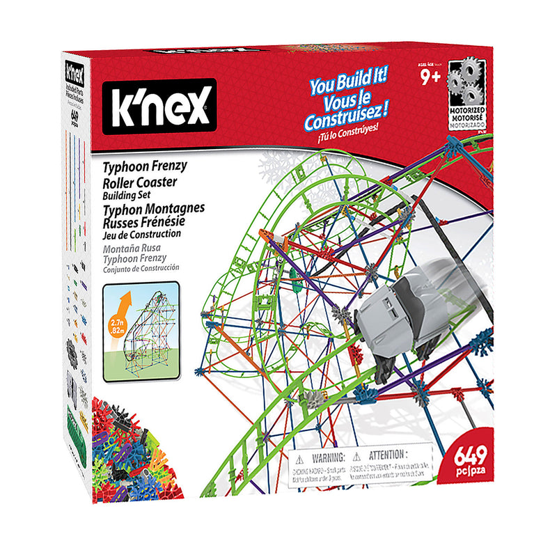 Afbeelding laden in galerijviewer, K'nex thrill rides typhoon frenzy roller coaster, 649dlg.

