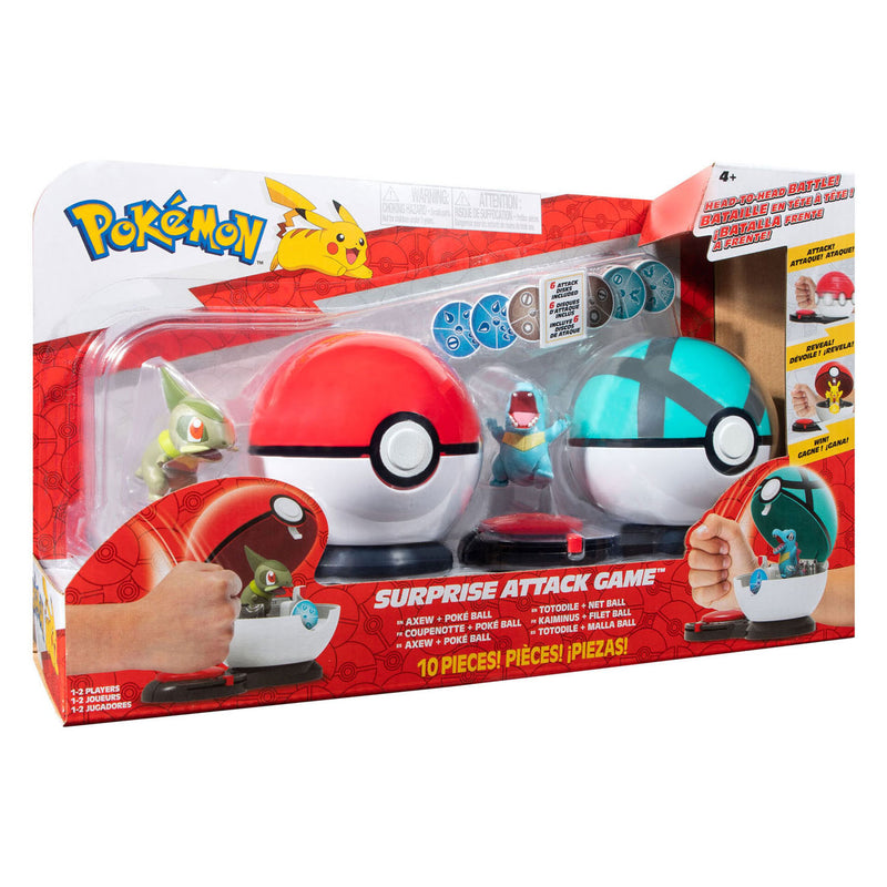 Afbeelding laden in galerijviewer, Boti pokémon surprise attack game speelset - axew poke ball vs totodile net ball
