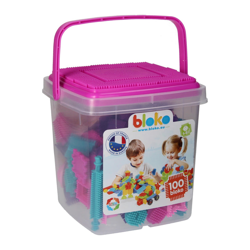 Afbeelding laden in galerijviewer, Boti bloko nopper bouwblokken roze, 100dlg.
