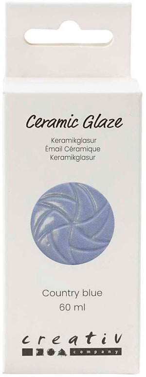 Creativ company keramiek glazuur country blue 60ml - glanzend.