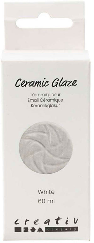 Creativ company keramiek glazuur wit 60ml - hobby verf voor keramiek.