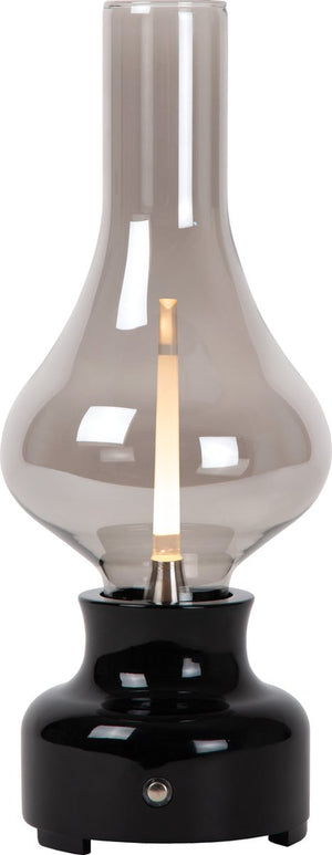 Lucide jason - oplaadbare tafellamp - accu batterij - led 3 stepdim - 1x2w 3000k - zwart