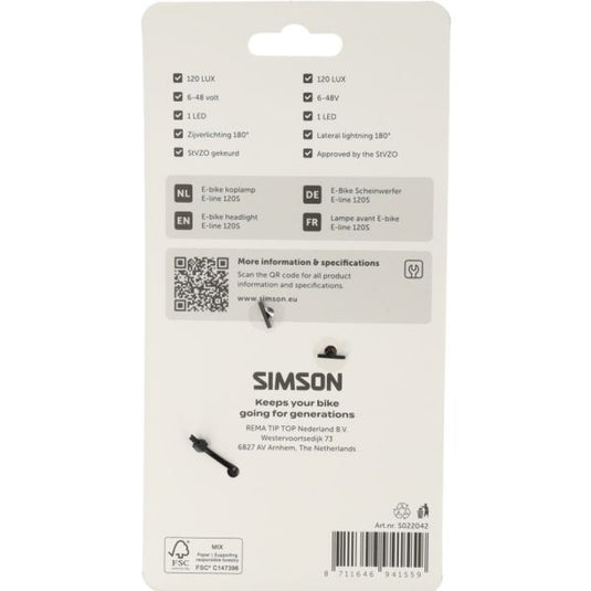Simson koplamp aurora e-line 120s - e-bike (ebike)