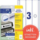 Rugetiketten avery zweckform l4757-25 wit, 75 etiketten
