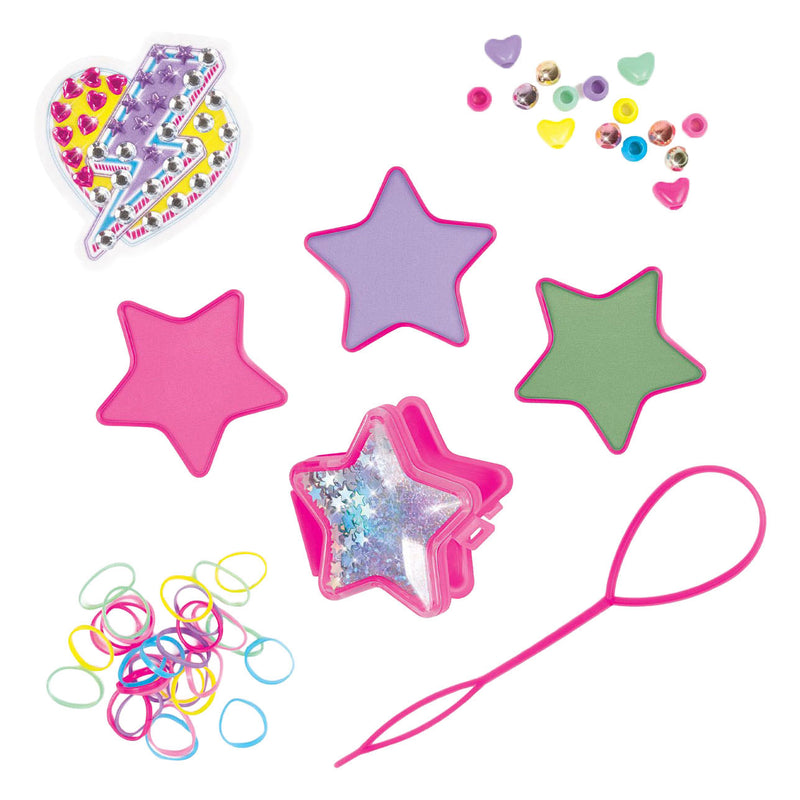 Afbeelding laden in galerijviewer, Make it real – star power hair styling set – mix match haarkrijt, haarjuwelen en kralen
