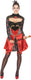 Vegaoo sexy queen of hearts (uit alice in wonderland) jurkje met kroon - hartenkoningin kostuum maat 36-38 (s)