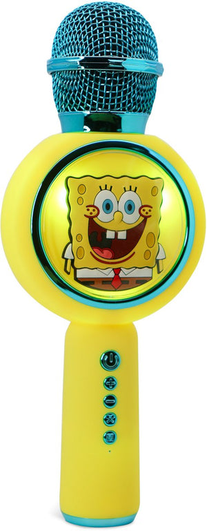Otl technologies sponge bob - draadloze karaoke microfoon voor kinderen - oplichtend led display - speaker - met stemeffecten