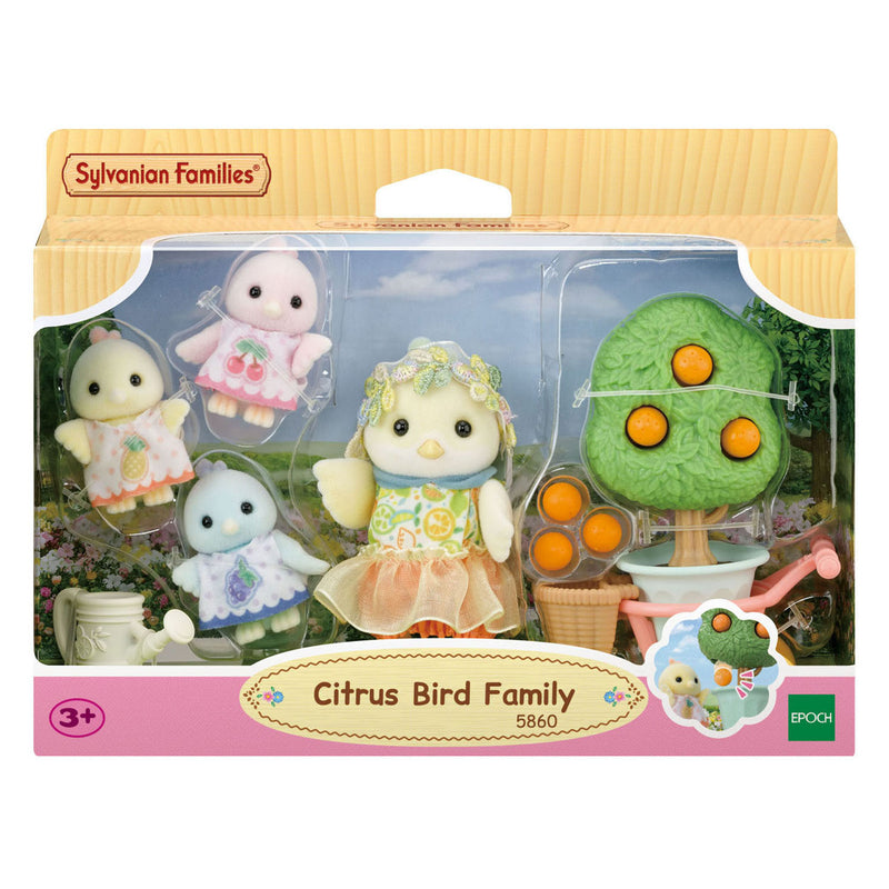 Afbeelding laden in galerijviewer, Sylvanian families 5860 familie citroenvogel- fluweelzachte speelfiguren voor in poppenhuis
