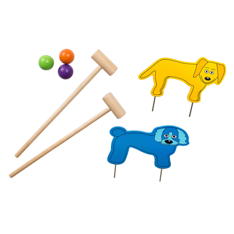 Afbeelding laden in galerijviewer, Bs toys houten croquet junior buitenspel
