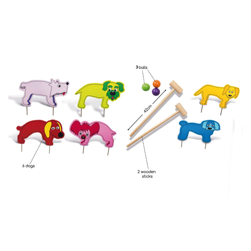 Afbeelding laden in galerijviewer, Bs toys houten croquet junior buitenspel
