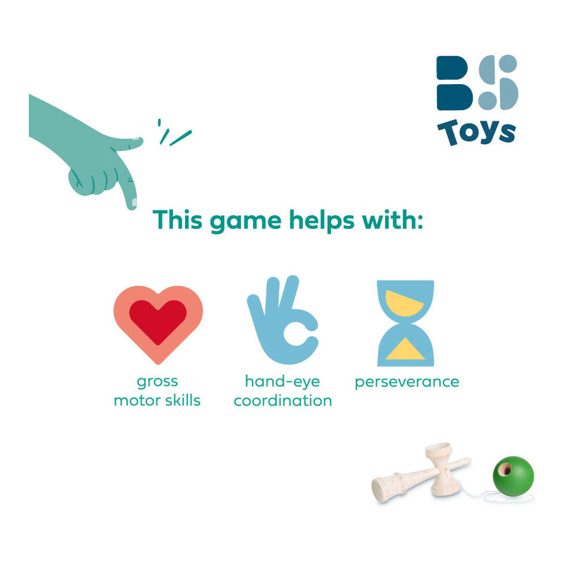 Afbeelding laden in galerijviewer, Bs toys kendama spel - vangspel - japanse behendigheidsspel vanaf 8 jaar - vangbal - kinder speelgoed - houten spel - coördinatie training - kendama spel - houten speelgoed
