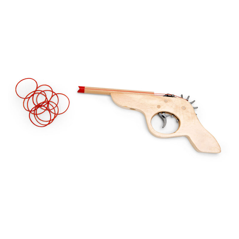 Afbeelding laden in galerijviewer, Bs toys schiet 'm! elastiekpistool - hout - coördinatiespel - vanaf 6 jaar - 5 targets
