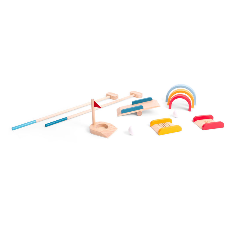 Afbeelding laden in galerijviewer, Bs toys houten golfset - buitenspeelgoed voor kinderen - minigolf - midgetgolf - golfset kinderen - buiten speelgoed - buitenspel - buiten spellen - tuin speelgoed - houten speelgoed - cadeau kind
