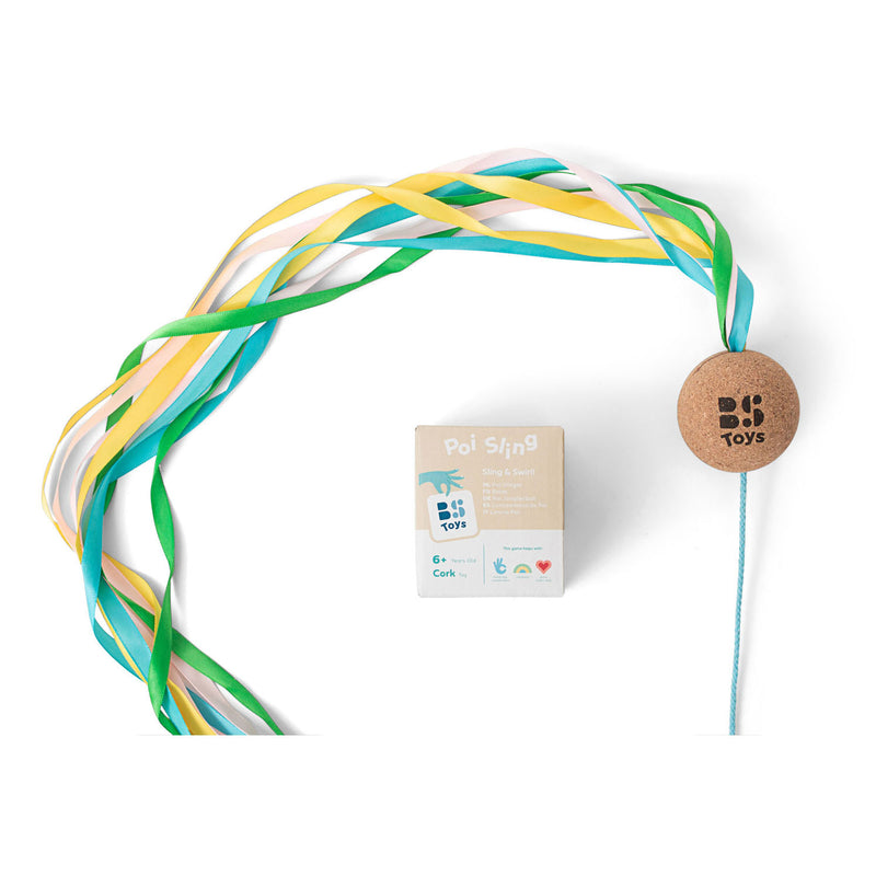 Afbeelding laden in galerijviewer, Bs toys poi slinger - dansen - bewegen - cadeau kind - met gekleurde linten
