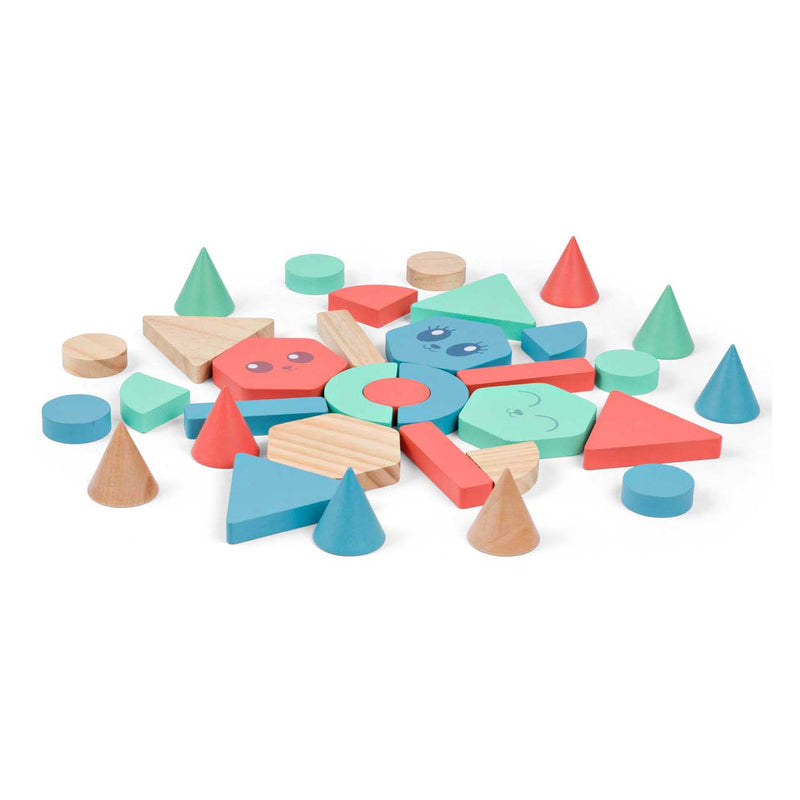 Afbeelding laden in galerijviewer, Bs toys houten bouwstenen - 38dlg.
