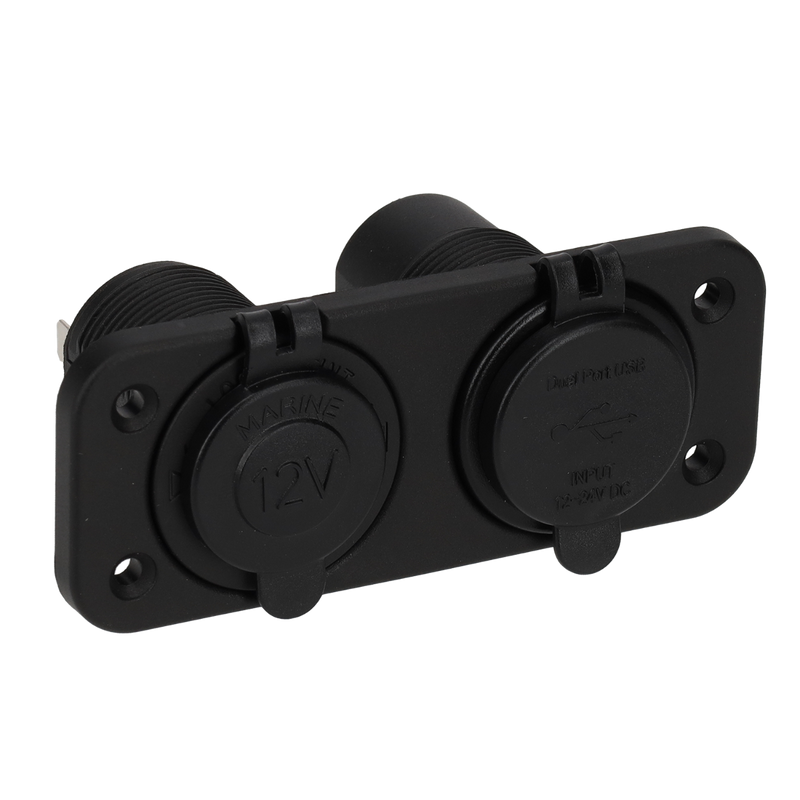 Afbeelding laden in galerijviewer, Power line 12 volt contactdoos uni en usb-a + usb-c lader - inbouw
