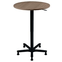 Bach statafel rond stahoogte hammerer 70 75 x 72 - 114 cm walnoot poot zwart