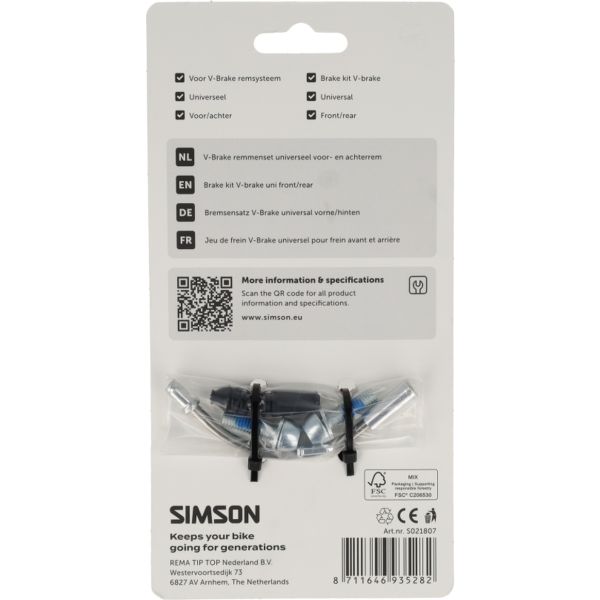 Afbeelding laden in galerijviewer, Simson v-brake remmenset geschikt als voor- en achterrem
