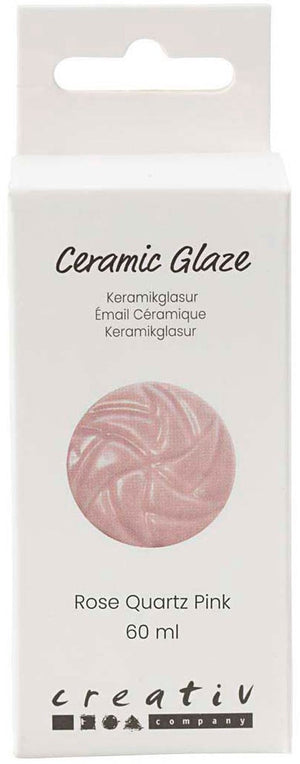 Creativ company keramiek glazuur roze 60ml - glanzend en dekkend.