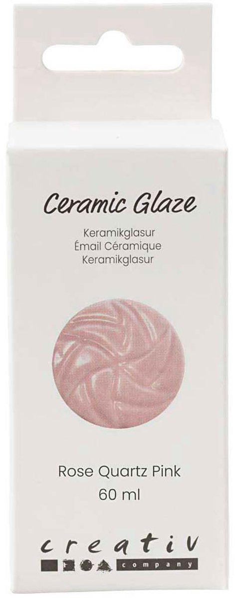 Creativ company keramiek glazuur roze 60ml - glanzend en dekkend.