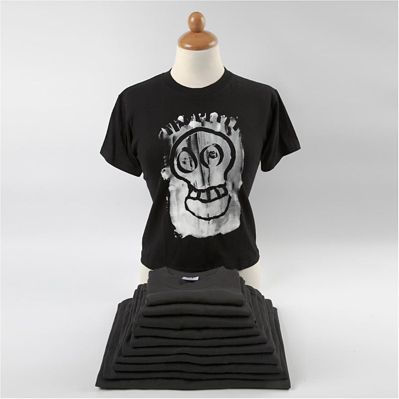 Afbeelding laden in galerijviewer, Https: www.cchobby.nl t-shirts-b-32-cm-afm-3-4-jaar-ronde-hals-145-gr-zwart-1-stuk
