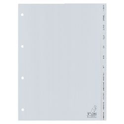 Tabbladen kangaro pp g412j a4 120 micron grijs 12delig jan-dec 4-gaats bedrukt