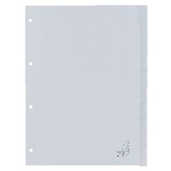 Tabbladen kangaro g410f pp a4 120 micron grijs 10-delig 4gaats venster